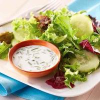 Creamy Dressing on Salad Greens_image