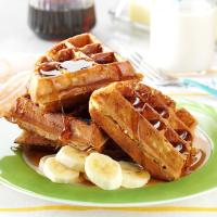 Peanut Butter and Banana Waffles image