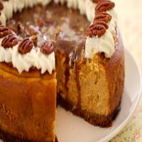 Pumpkin Cheesecake with Pecan Praline Sauce_image