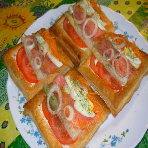 Rainbow Smoked Salmon Salad in Puff Pastry image