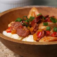 Uncle Pooh's Shrimp, Sausage, And Grits Recipe by Tasty image