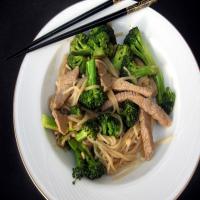 Garlic Beef With Noodles and Broccoli image
