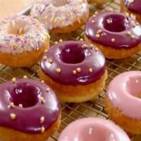 Baked Donuts with Blood Orange, Rhubarb and Blueberry Glaze image