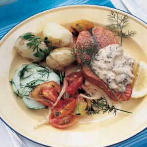 Hot-Smoked Salmon Steaks with Morel Sauce_image