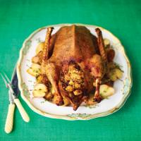 Crisp Goose with Dried Cherry-Sourdough Stuffing_image