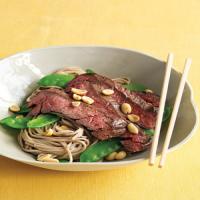 Asian Noodle Bowls with Steak and Snow Peas image