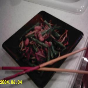 Stir Fried Green Beans With Sprouts and Cellophane Noodles image
