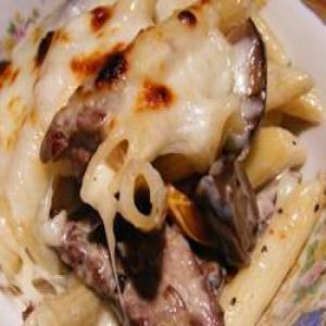 Baked Pasta with Sausage and Baby Portobello Mushroom White Sauce_image