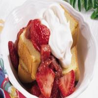 Fresh Strawberry and Rhubarb Sauce over Pound Cake image