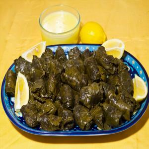 Stuffed Grape Leaves With Egg-Lemon Sauce by Sy image