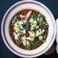 Spiced black bean & chicken soup with kale image
