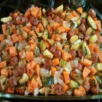 Brussel Sprout & Chicken-Apple Sausage Bake_image