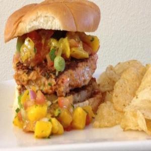 Big Kahuna Salmon Burger with Mango Avocado Salsa_image