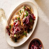 Turkey Thighs With Pickled Cranberries and Onions for Two image