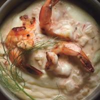 Shrimp Scampi with Quick Preserved Lemon and Fennel on Polenta_image