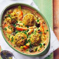 Slow cooker vegetable stew with cheddar dumplings image