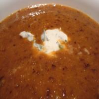 Black Bean-Tomato Soup With Cilantro-Lime Cream image