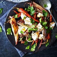 Balsamic shallots & carrots with goat's cheese image
