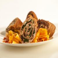 Spinach Stuffed Braciole in a Sunday Sauce with Pappardelle image