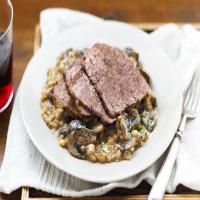 Braised Beef with Mushroom-Barley Risotto_image