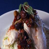 Herb Poached Chicken with Olive Salsa over Basmati Rice_image