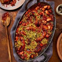 One-pot sausage casserole with garlic breadcrumbs image
