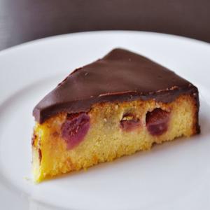Olive Oil Cake With Roasted Grapes & Chocolate Ganache image