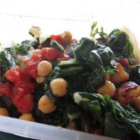 Swiss Chard with Garbanzo Beans and Fresh Tomatoes image