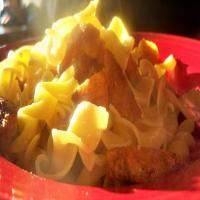 Egg Noodles With Crispy Croutons image