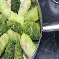 Greek Meatless Stuffed Cabbage Rolls With Rice_image