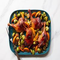 Braised Chile-Marmalade Duck Legs With Brussels Sprouts_image