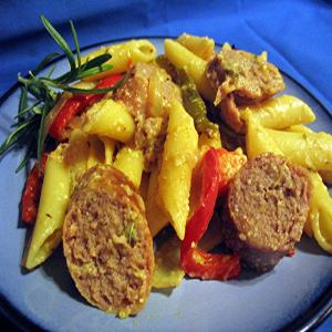 Roasted Peppers and Sausage Pasta With Dijon Vinaigrette_image
