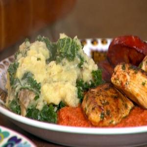 Chicken and Chorizo Romesco with Spanish Potatoes and Kale image