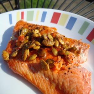 Salmon With Pepita-Lime Butter_image
