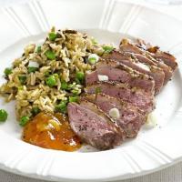 Fragrant duck breasts with wild rice pilaf image