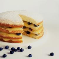 Lemon Layer Cake with Curd and Blueberries image