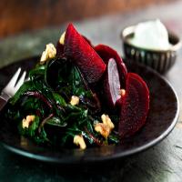 Simmered Beet Greens With Roasted Beets, Lemon and Yogurt_image