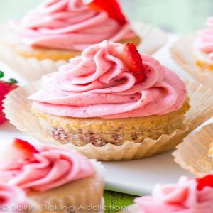Strawberry Cupcakes with Strawberry Buttercream | Sally's Baking Addiction_image