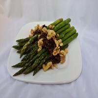Skillet Asparagus with Caramelized Onions and Walnuts image