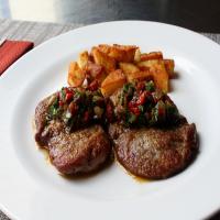 Lamb Scallopini with Pepper and Onion Agrodolce image