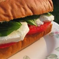 Basil, Tomato and Mozzarella Sandwich image