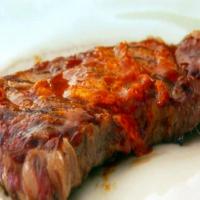 New York Steak with Roasted Garlic and Ancho Butter image