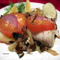 Cod With Fennel, Mushrooms, Tomato & Dill_image