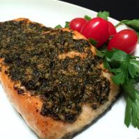 Grilled Salmon With Pesto Crust image