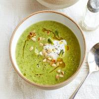 Broccoli & pea soup with minty ricotta image