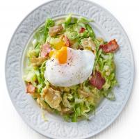Crushed potato colcannon with bacon & poached eggs image