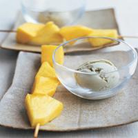 Tropical-Fruit Skewers with Green-Tea Ice Cream image