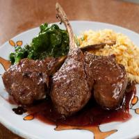 Lamb Chops with Pomegranate Sauce and Saffron Pilaf image