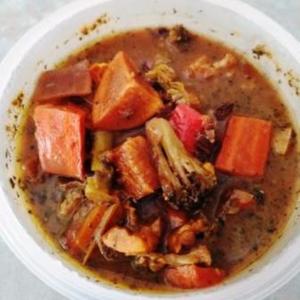 Spicy Roasted Vegetable Soup With Leftover Grilled Meat image