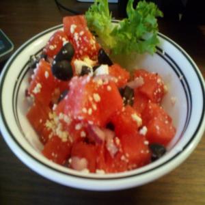 Watermelon, Feta and Olive Salad image